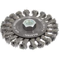 AllSteel Wire Brush, 4-1/2" Dia., 0.02" Fill, 5/8"-11 Arbor, Steel Action Paper