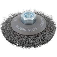 AllSteel Crimped Wire Brush, 4" Dia., 0.0118" Fill, 5/8"-11 Arbor Action Paper