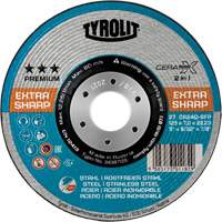 Cerabond X Grinding Wheel, 5" x 9/32", 7/8" Arbor, Ceramic, Type 27 Action Paper