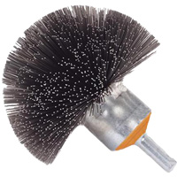 Brosse sph&eacute;rique mont&eacute;e &agrave; fils cr&ecirc;p&eacute;s, 1-1/2", Fils 0,008", Tige 1/4" Action Paper