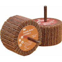 Combi Wheels, 3" Dia. x 1-3/4" W, 1/4" Arbor, Aluminum Oxide Action Paper