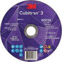 Cubitron 3 Cut-Off Wheel, 6" x 0.045", Type T27, Ceramic, 10200 RPM Action Paper