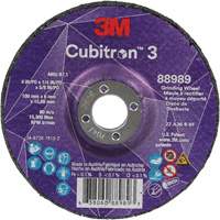 Cubitron 3 Depressed Centre Grinding Wheel, 4" x 1/4", 5/8" Arbor, Ceramic, Type T27 Action Paper