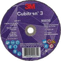 Cubitron 3 Cut-Off Wheel, 4" x 1/8", 3/8" Arbor, Type T1, Ceramic, 21000 RPM Action Paper