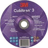 Cubitron 3 Cut-Off Wheel, 7" x 0.09", 7/8" Arbor, Type T27, Ceramic, 8500 RPM Action Paper
