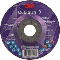 Cubitron 3 Cut and Grind Wheel, 4-1/2" x 1/8", 7/8" Arbor, Type 27, 36 Grit, Ceramic Action Paper