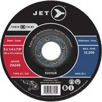 Power-Xtreme ZA24S Grinding Wheel, 4-1/2" x 1/4", 7/8" Arbor, Type 27 Action Paper