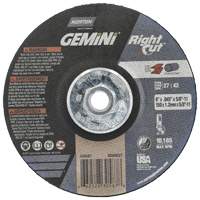Meule &agrave; tronçonner pour coupe &agrave; angle droit RightCut Gemini, 6" x 0,045", Arbre de 5/8"-11, Type 27/42, Oxyde d'aluminium, 10185 Tr/min Action Paper