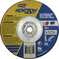 NorZon Plus SGZ  Grinding & Cutting Wheel, 7" x 1/8", 5/8"-11 Arbor, Type 27, Ceramic Alumina Action Paper