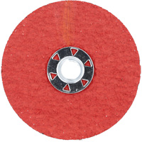 Disque de verrouillage en fibres avec fixation Speed-Change, 4-1/2" dia., Grain 24, C&eacute;ramique d'alumine Action Paper