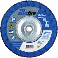 BlueFire&reg; Standard-Density Flap Disc, 7" x 5/8"-11, Type 27, P36 Grit, Zirconia Alumina Action Paper