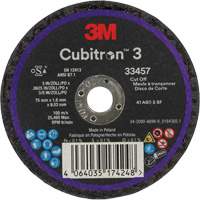Cubitron 3 Cut-Off Wheel, 3" x 0.063", 3/8" Arbor, Ceramic Action Paper