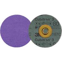 Disque en fibre Roloc Cubitron 3, 3" dia., Grain 80+, C&eacute;ramique Action Paper