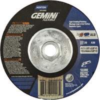 Gemini Flexible A AO Grinding and Cutting Wheel, 4-1/2" x 1/8", 5/8"-11 Arbor, Type 29, Aluminum Oxide, 13580 RPM Action Paper