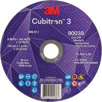 Cubitron 60+ Grit 3 Cut-Off Wheel, 6" x 0.045", 7/8" Arbor, Type T1, Ceramic, 10200 RPM Action Paper