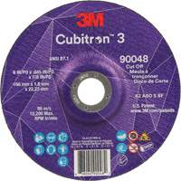 Cubitron 60+ Grit 3 Cut-Off Wheel, 6" x 0.045", 7/8" Arbor, Type T27, Ceramic, 10200 RPM Action Paper