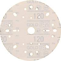 Disque abrasif dor&eacute; Hookit, dia 6", Grain 120, Oxyde d'aluminium, Poids C Action Paper