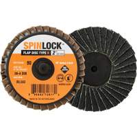 SPINLOCK Flap Disc, 2" x 40 Grit, Aluminum Oxide Action Paper