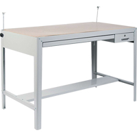 Precision Drafting Table Base, 56-3/8" W x Grey Action Paper