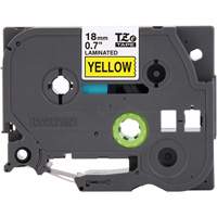 Tape Cartridge for P-touch&reg; Labeling System, 18 mm x 8 m, Black on Yellow Action Paper