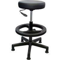 Tabouret de travail de s&eacute;rie 900, Stationnaire, Ajustable, 20" - 28", Vinyle Si&egrave;ge, Noir Action Paper
