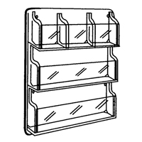 Pr&eacute;sentoirs, Mural, 9 fentes, Plastique, 30" la x 2" p x 36-7/8" h Action Paper