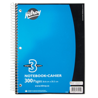 3 Subject Spiral Notebook Action Paper