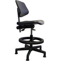 Ergonomic Seating, Polyurethane, Black, 250 lbs. Capacity Action Paper