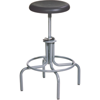 600 Series Stool, Stationary, Adjustable, 22" - 28", Polyurethane Seat, Black Action Paper