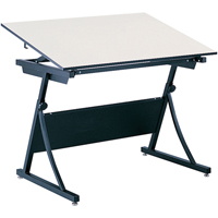 PlanMaster Height-Adjustable Drafting Table, 43" W x 29-1/2" - 37-1/2" H, Black Action Paper