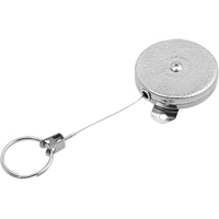 Self Retracting Key Chains, Chrome, 48" Cable, Mounting Bracket Attachment Action Paper