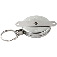 Self Retracting Key Chains, Chrome, 48" Cable, Mounting Bracket Attachment ON544 | Action Paper