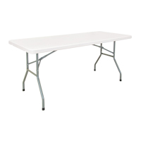 Table pliante, Rectangulaire, 72" l x 30" la, Poly&eacute;thyl&egrave;ne, Blanc Action Paper