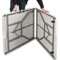 Fold-in-Half Table, Rectangular, 72" L x 30" W, Polyethylene, White Action Paper