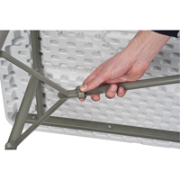Fold-in-Half Table, Rectangular, 72" L x 30" W, Polyethylene, White Action Paper