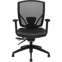 Multi-Tilter Arm Chairs, Vinyl, Black, 300 lbs. Capacity Action Paper