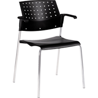 Stacking Chairs, Plastic, 33" High, 300 lbs. Capacity, Black Action Paper
