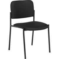 Armless Stacking Chairs, Fabric, 32" High, 300 lbs. Capacity, Black Action Paper