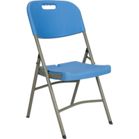 Folding Chair, Polyethylene, Blue, 350 lbs. Weight Capacity Action Paper