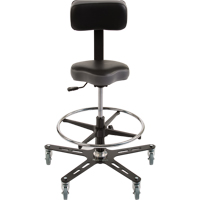 TF150™ Industrial Grade Ergonomic Chair, Mobile, Adjustable, 20-1/2" - 28-1/2", Vinyl Seat, Black/Grey OP502 | Action Paper