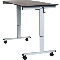 Adjustable Stand-Up Desk, Stand-Alone Desk, 48-1/2" H x 59" W x 29-1/2" D, Black OP531 | Action Paper