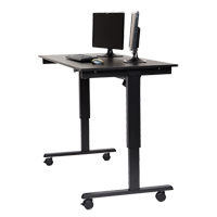 Adjustable Stand-Up Desk, Stand-Alone Desk, 45-1/4" H x 29-1/2" D, Black OP576 | Action Paper