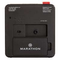 Desk Alarm Clock, Analog, Battery Operated, 3.5" W x 1.5" D x 3.75" H, Black Action Paper