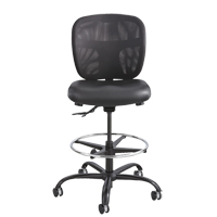 Vue Heavy-Duty Stool, Vinyl, Black, 350 lbs. Capacity Action Paper