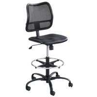 Vue Ergonomic Stool, Vinyl, Black, 250 lbs. Capacity Action Paper