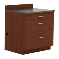 Modular Base Cabinet, 3 Drawers, 36" W x 25" D x 39" H, Mahogany Action Paper