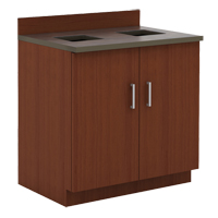Modular Base Cabinet, Melamine, 39" H x 36" W x 25" D, Mahogany Action Paper