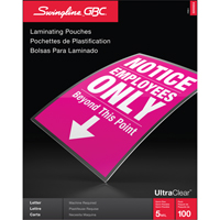 Swingline UltraClear Laminating Letter Pouches Action Paper