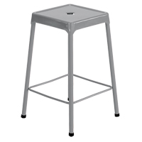 Counter Stool, Stationary, Fixed, 25", Steel Seat, Grey Action Paper