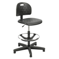 Soft Tough Stool, Stationary, Adjustable, 29" - 49", Polyurethane Seat, Black Action Paper